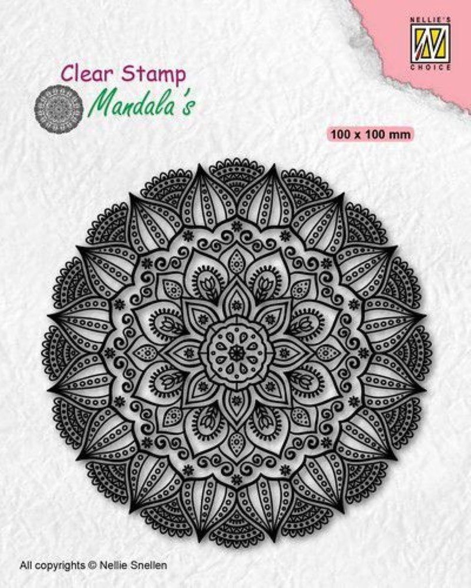 CSMAN007 Nellie Snellen clearstamp mandalas - Dahlia flower - stempel dalia bloem - mandala